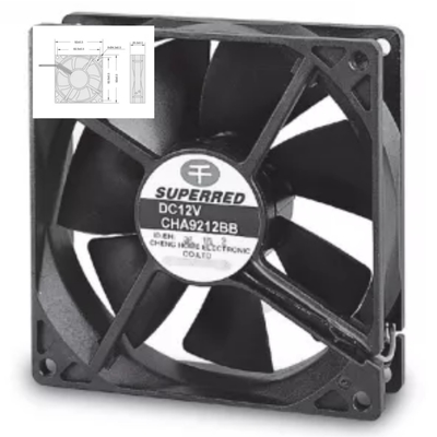 92X92X25mm DC 12V Cooling Fan For Wall Cooler / Disinfecting Cabinet
