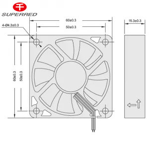 Frame Plastic PBT DC 12V Cooling Fan 60x60x10 Signal Output Optional
